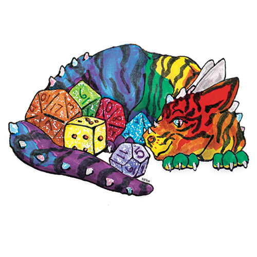 Rainbow Pride Dice Dragon